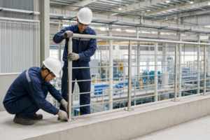 Lắp đặt lan can inox tại nhà xưởng Hưng Yên